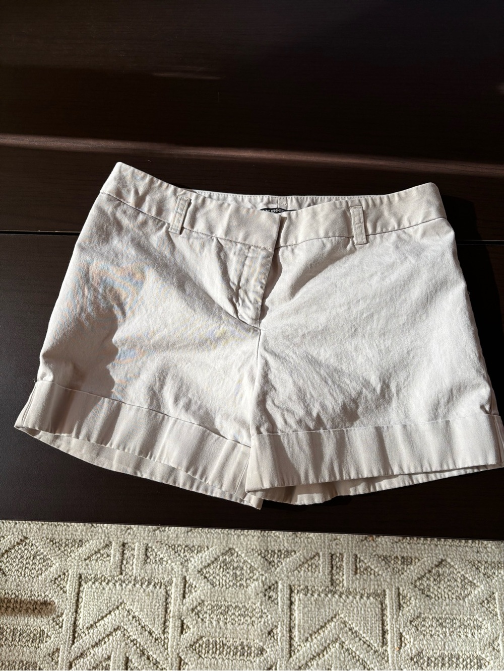 Express High-Waist Cream Dress Shorts